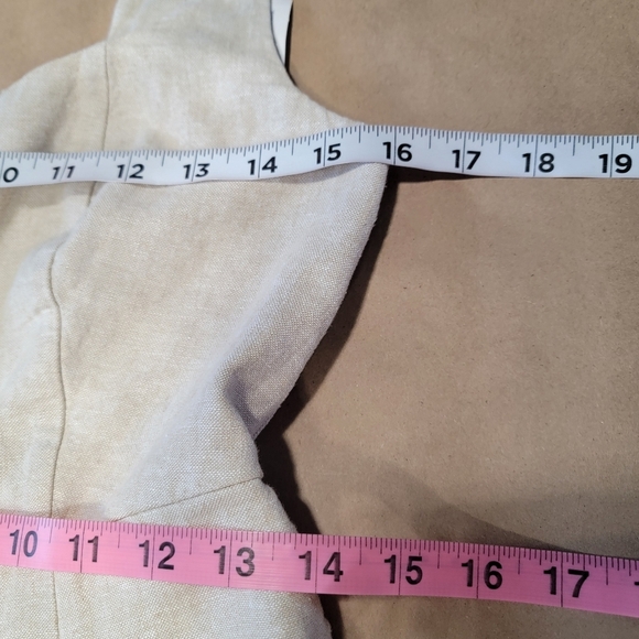 Old Navy Size XS Natural Linen Color, Fit & Flare Linen-Blend Midi Dress - Picture 8 of 13